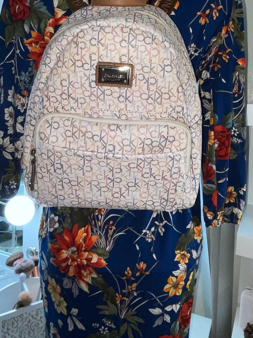 Calvin Klein Multicolor Logo Mini Backpack — Light Pink Base